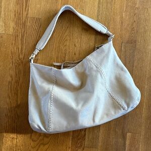 AIMEE KESTENBERG ladies TAUPE leather hobo handbag very good condition
